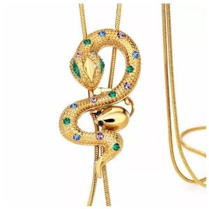 Swarovski Crystal Gold Snake Necklaces